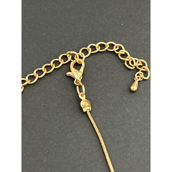 Sophisticated Classy Malachite and Gold Necklace Lobster Claw Closure 9" - Picture 5 of 6